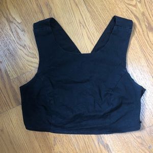 Urban Outfitters Black Cropped Racer Back Top